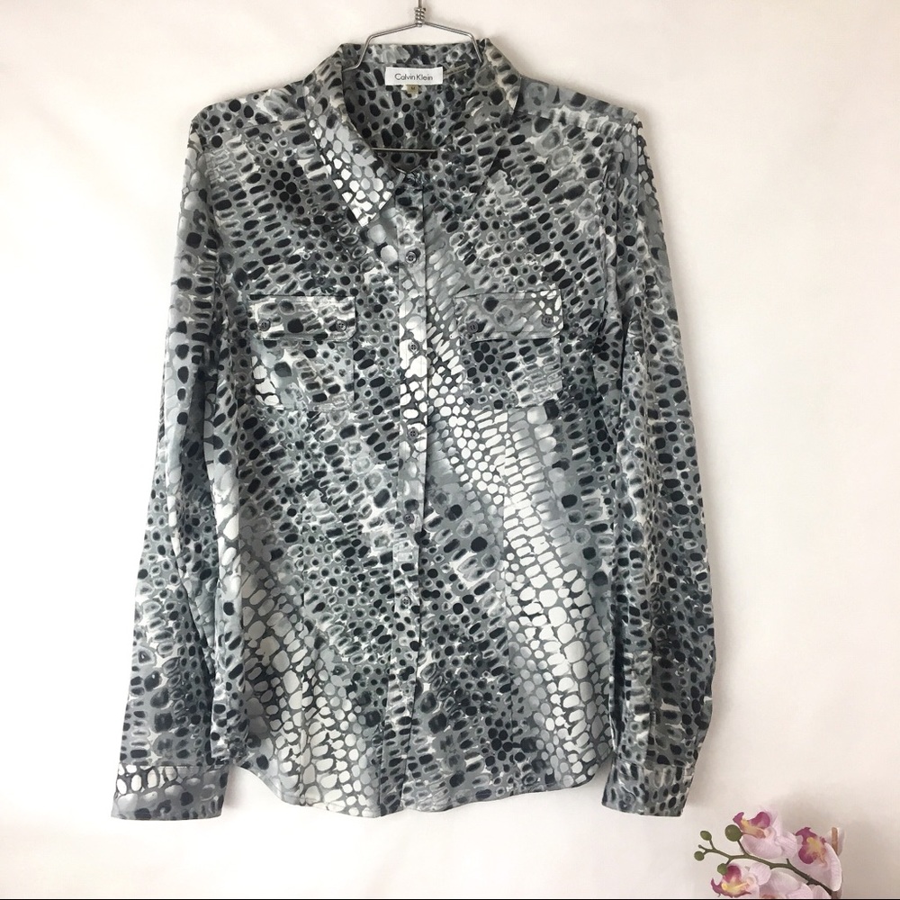 Calvin Klein python-print blouse